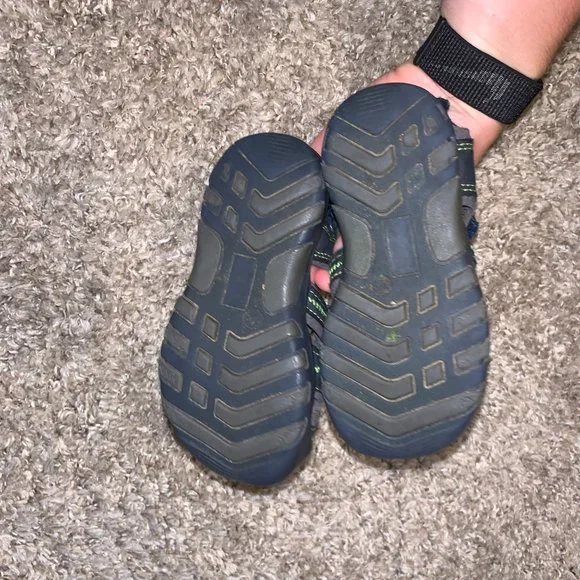 Lily and Dan Blue, Green, and Grey Kids Sandals Size 7/8 - Picture 6 of 6